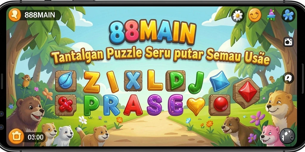 Tampilan gameplay puzzle seru di 88MAIN