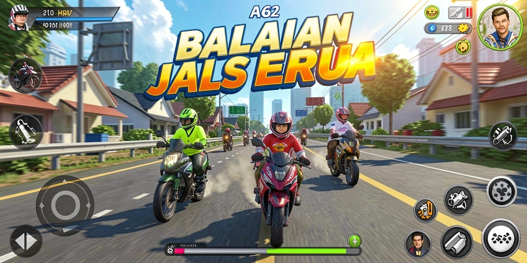 Gameplay mendebarkan dalam AA62 saat melaju di trek balapan.