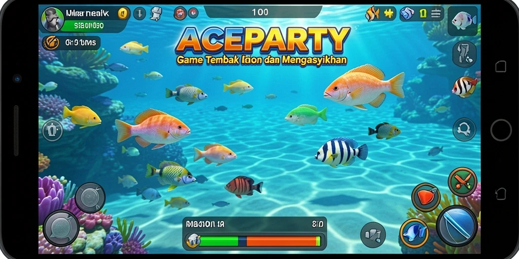 Tampilan gameplay menembak ikan yang seru di ACEPARTY.