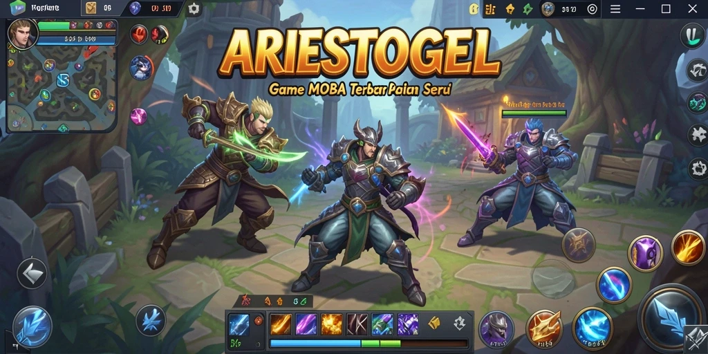Tampilan gameplay seru di ARIESTOGEL dengan aksi pertempuran epik.