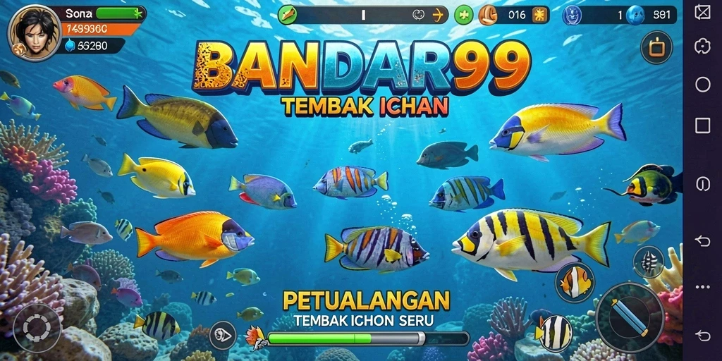 Tampilan menarik dengan gameplay menembak ikan yang seru.