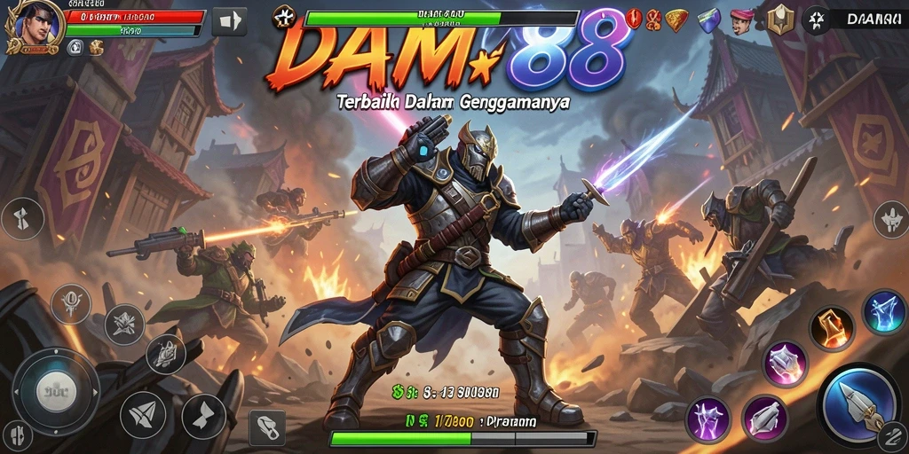 Screenshot pertarungan intens di DAM88 dengan efek visual yang menarik.
