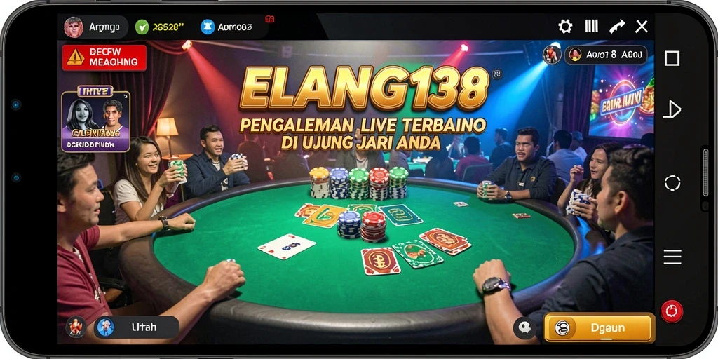 Tampilan utama gameplay Live Casino di ELANG138 dengan dealer dan meja permainan yang nyata.