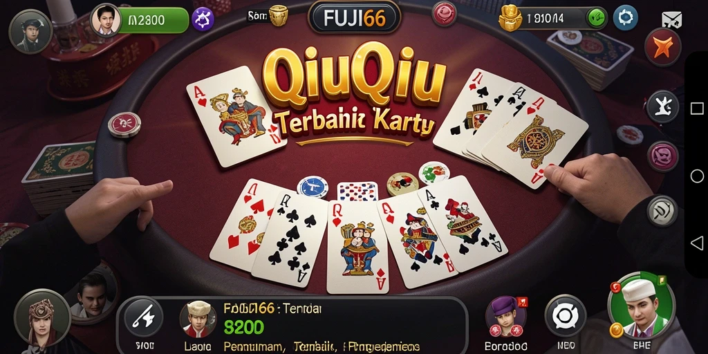 Tangkapan layar dari gameplay QiuQiu yang seru di FUJI66.