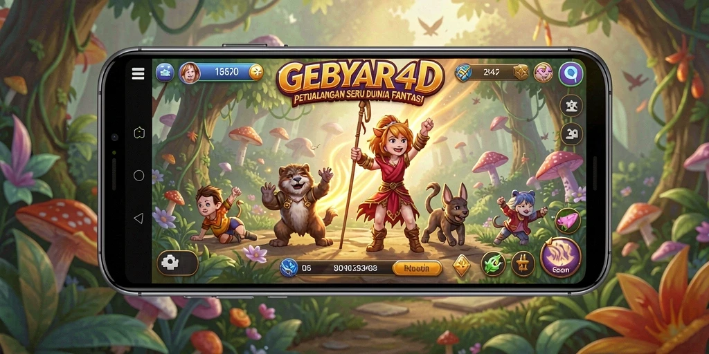 Screenshot GEBYAR4D menampilkan aksi seru dalam gameplay petualangan.