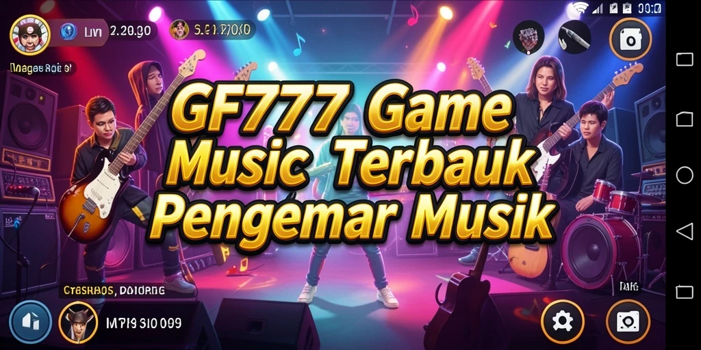 Tampilan antarmuka GF777 dengan gameplay musik yang menarik dan interaktif.