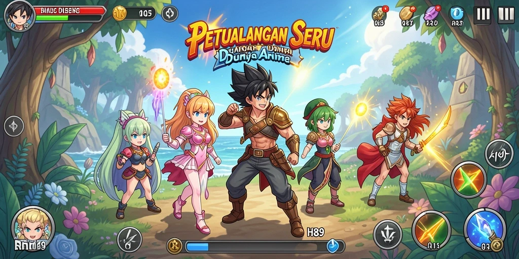Tampilan gameplay H89 yang menegangkan dan penuh warna dalam dunia Anime.