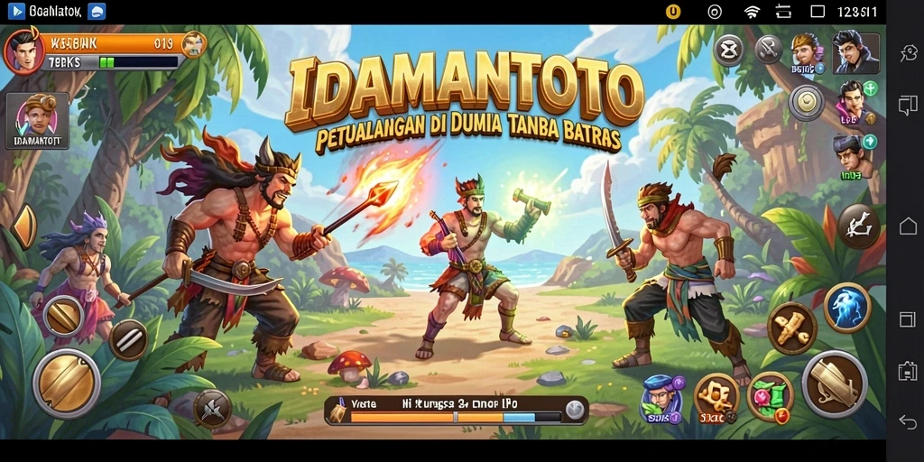 Screenshot gameplay menunjukkan petualangan yang mendebarkan dalam IDAMANTOTO.