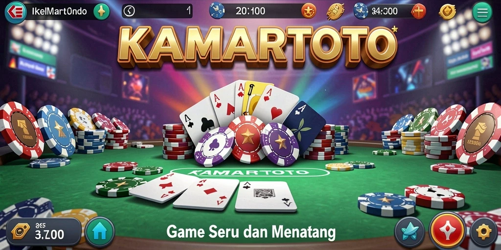 Tampilan menarik gameplay poker di KAMARTOTO.