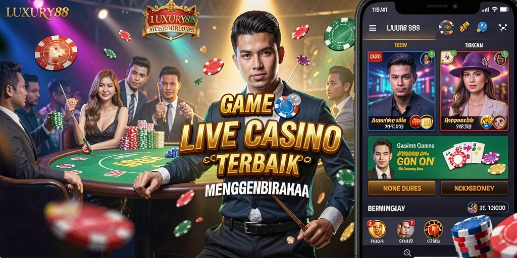 Gameplay mendebarkan di LUXURY88 dengan dealer langsung dan suasana kasino.
