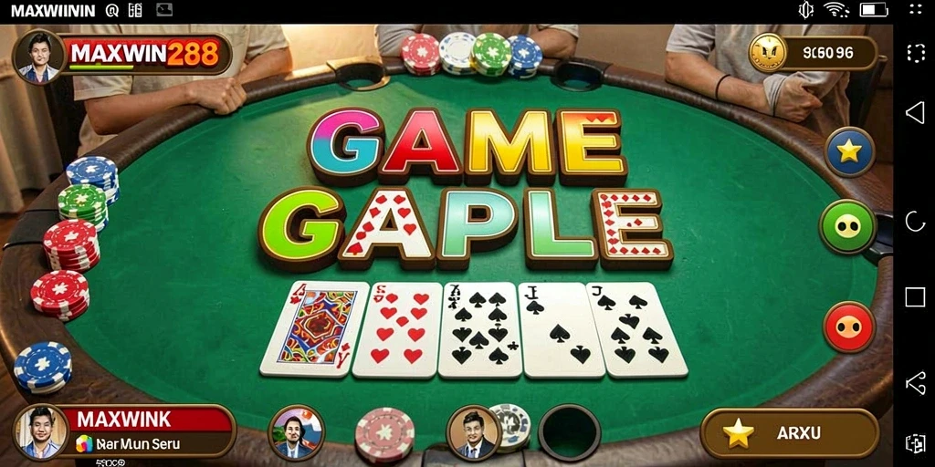 Screenshot gameplay Gaple di MAXWIN288 yang interaktif.