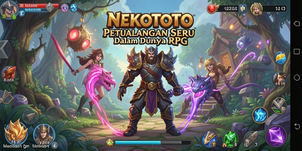 Tampilan gameplay seru di dunia fantasi NEKOTOTO.