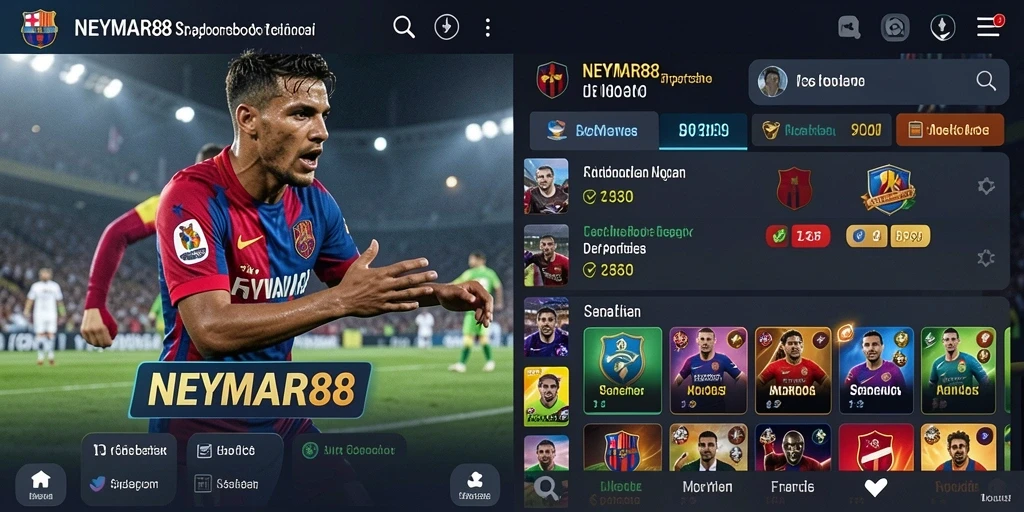 Tampilan gameplay NEYMAR88 dengan fitur taruhan dan live streaming.