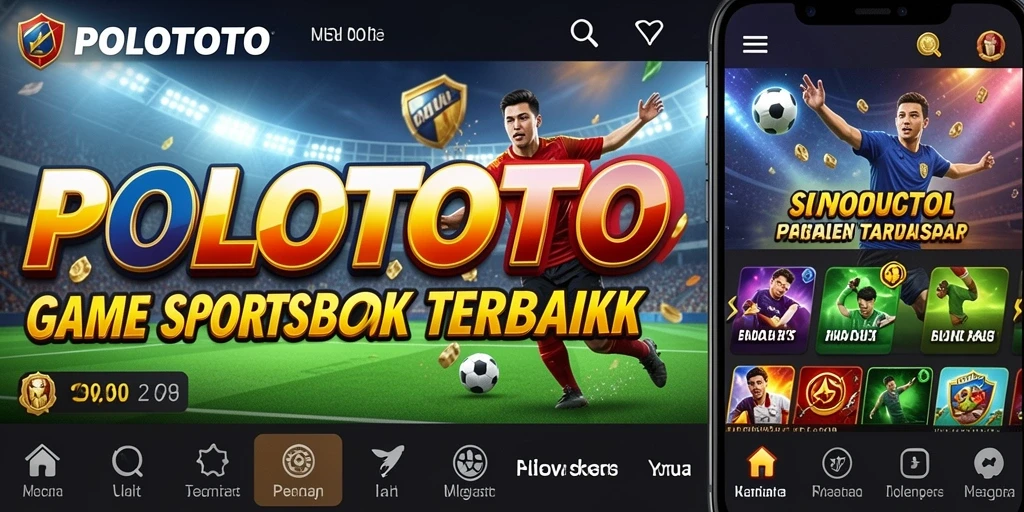 Screenshot utama POLOTOTO menampilkan antarmuka taruhan olahraga yang menarik.