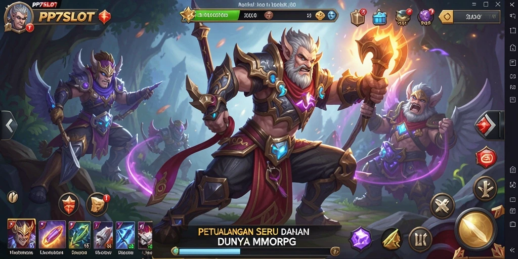 Tangkapan layar gameplay PP7SLOT menampilkan aksi seru dalam dunia MMORPG.