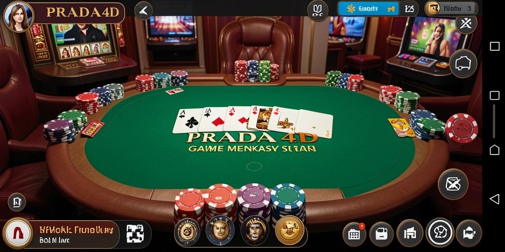 Tangkapan layar PRADA4D menunjukkan gameplay poker yang mendebarkan.