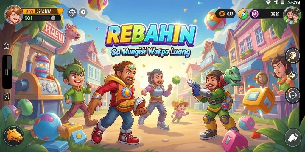 Tampilan gameplay seru dalam permainan arcade REBAHIN.