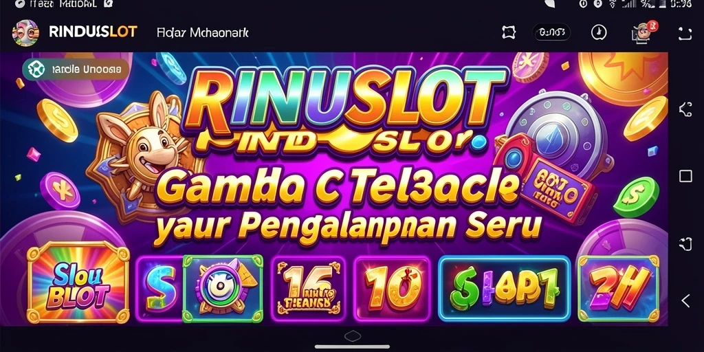Screenshot RINDUSLOT menunjukkan gameplay slot yang penuh warna dan mengasyikkan.