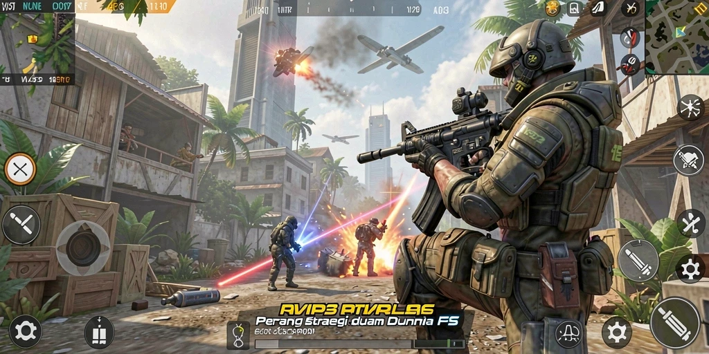 Gameplay seru dengan aksi menembak yang intens di RVIP3.