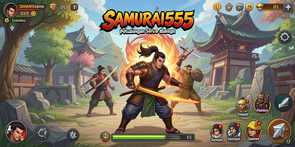 Tampilan aksi seru dari gameplay SAMURAI555 yang menantang.