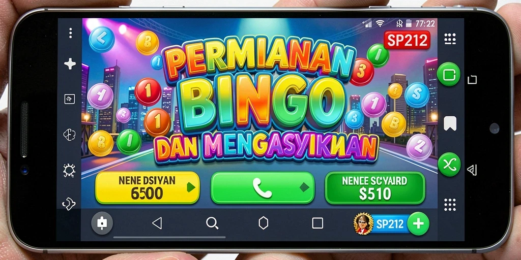Tampilan gameplay seru di SP212 dengan kartu Bingo berwarna-warni.