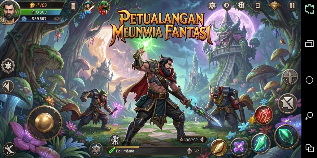 Gameplay seru V87 saat menjelajahi dunia petualangan.