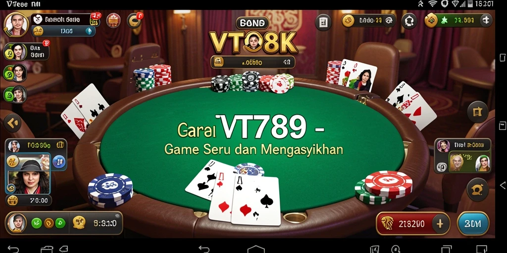 Tampilan menarik dari gameplay poker di VT789.
